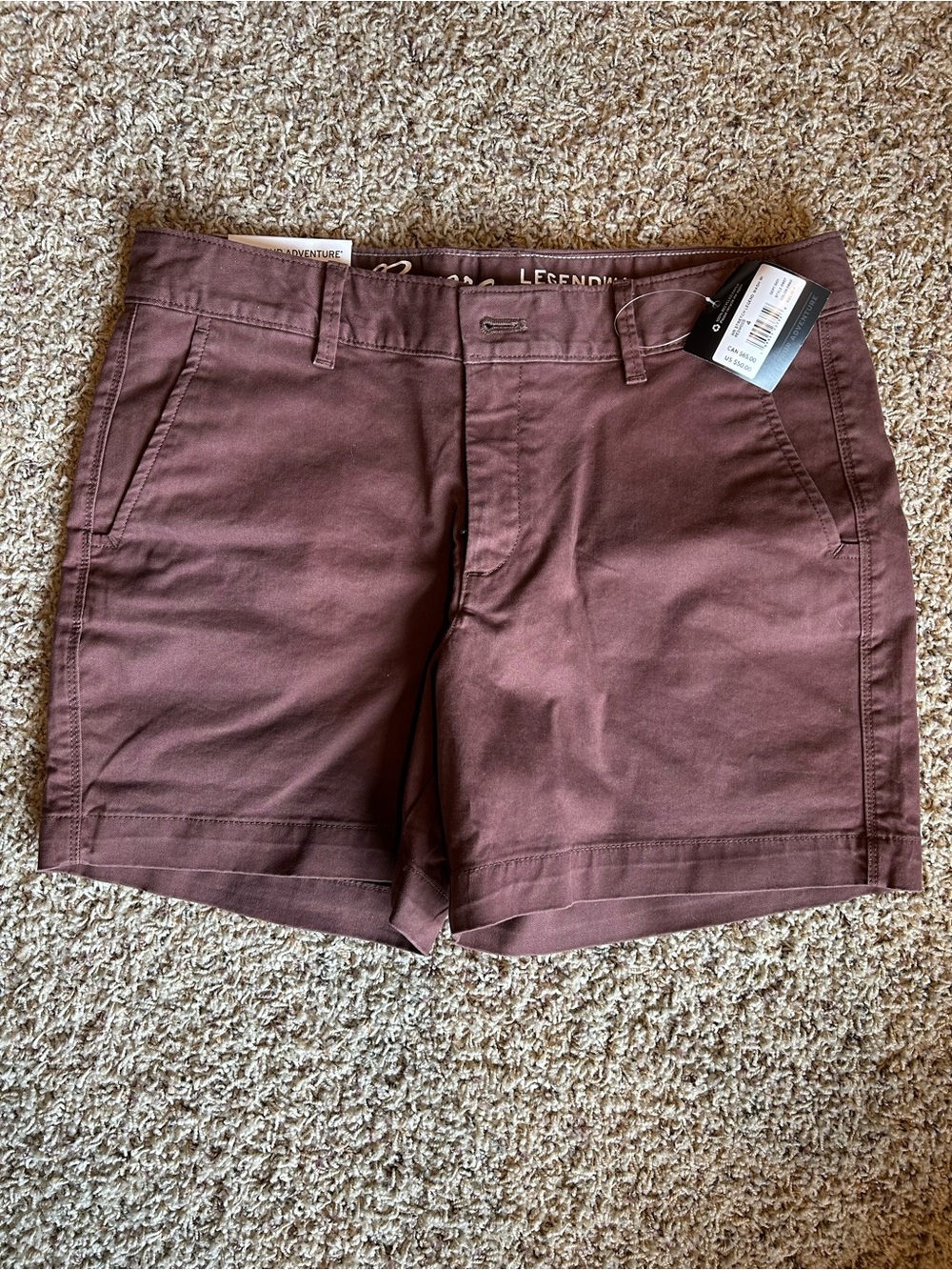 Eddie Bauer Women's Maroon Flat-Front Chino Shorts